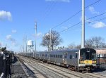 Train # 7921 heading away from NHP Station toward Jamaica and Manhattan